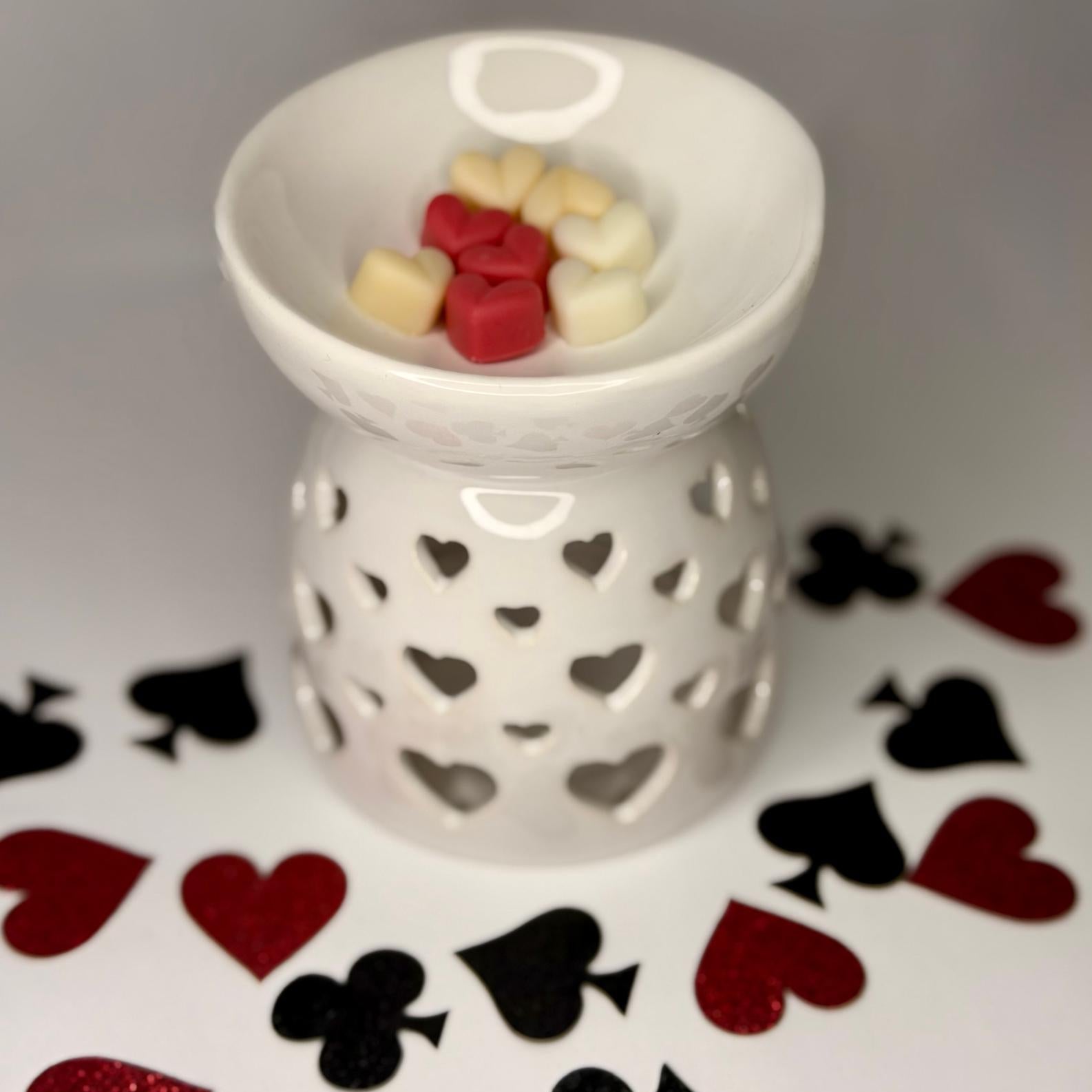 Wax Burner Ceramic cu Inimi - Difuzor Aromaterapie