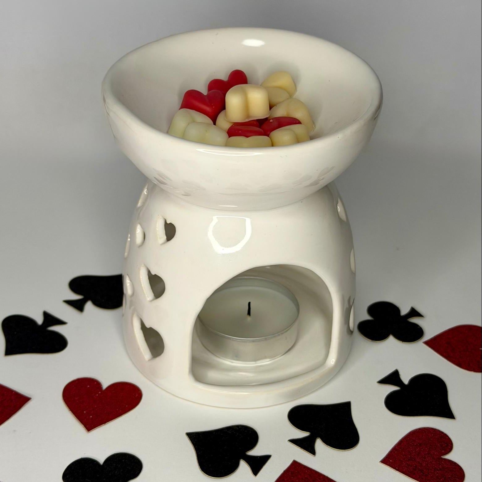 Wax Burner Ceramic cu Inimi - Difuzor Aromaterapie